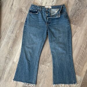Reformation Mid Crop Flare Jeans Size 28 Baltic Wash